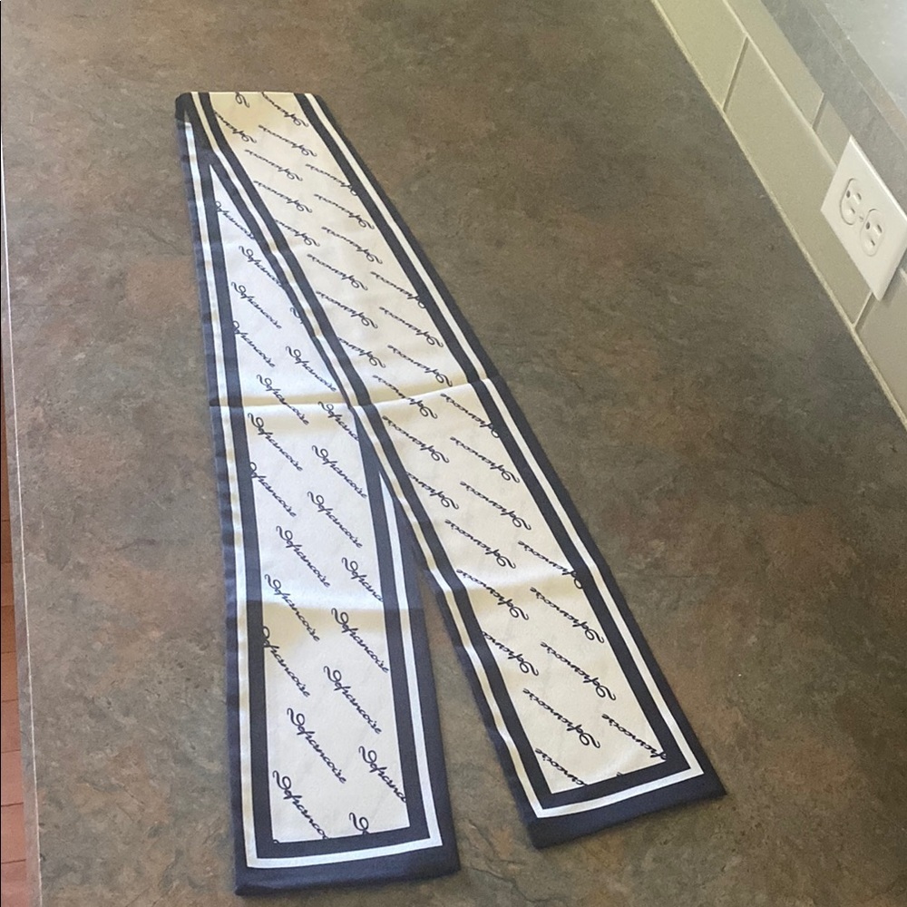 Navy and White Logo Print Scarf NIP